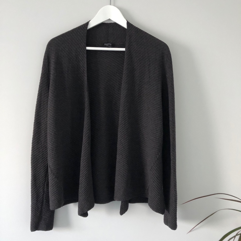 Eileen Fisher Wool Italian Yarn Cardigan Sweater
